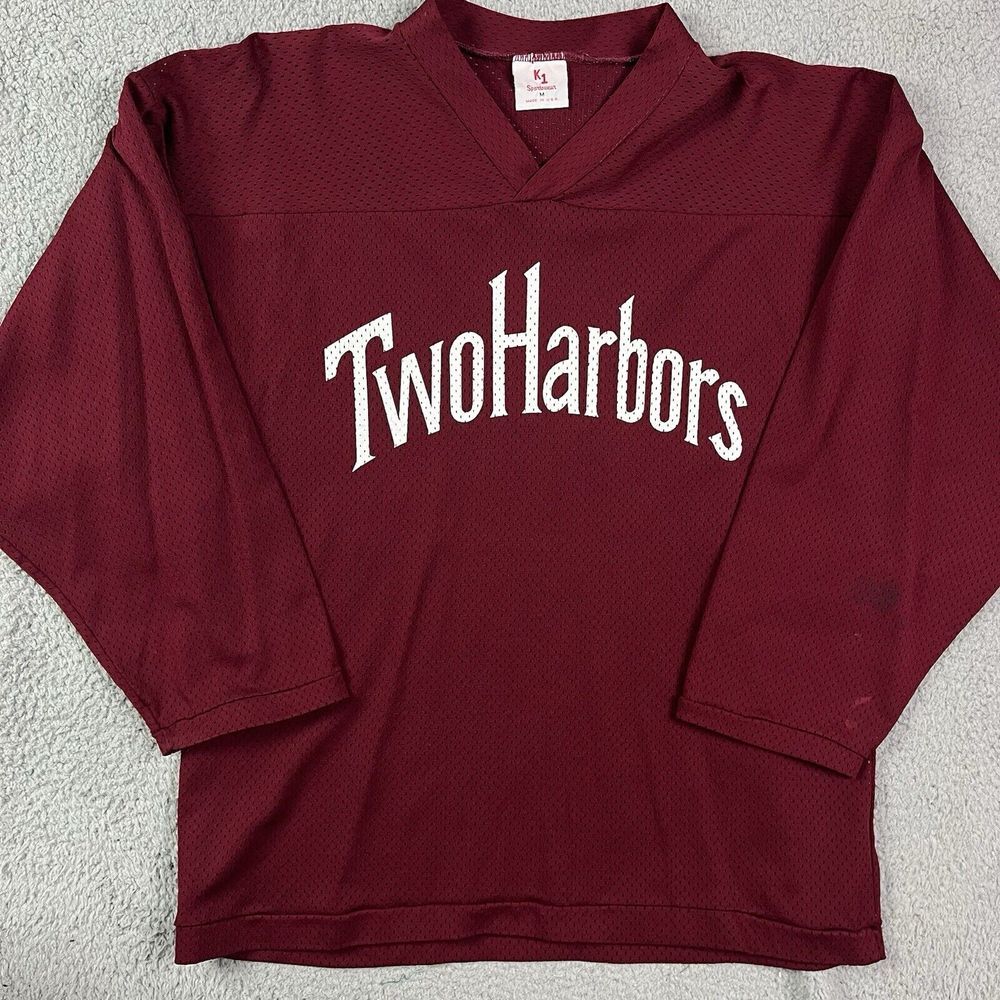 Vintage Two Harbors Hockey Jersey Minnesota School MN K1 Sportswear Sz M